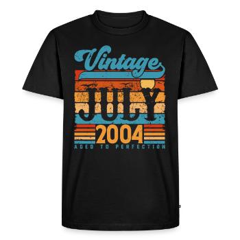 Juillet 2004, Cadeau Anniversaire juillet 2004. - T-shirt Premium bio Homme - noir - Devant - Nico (187cm)
