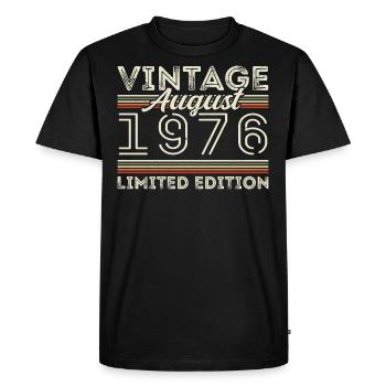 Août 1976 Légende depuis Août 1976 Millésime 1976 - T-shirt Premium bio Homme - noir - Devant - Nico (187cm)