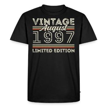 Août 1997 Légende depuis Août 1997 Millésime 1997 - T-shirt Premium bio Homme - noir - Devant - Nico (187cm)
