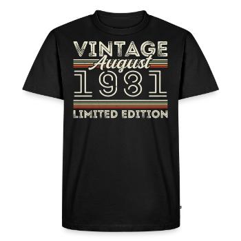 Août 1981 Légende depuis Août 1981 Millésime 1981 - T-shirt Premium bio Homme - noir - Devant - Nico (187cm)