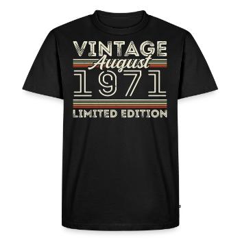Août 1971 Légende depuis août 1971 Millésime 1971 - T-shirt Premium bio Homme - noir - Devant - Nico (187cm)