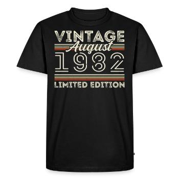 Août 1982 Légende depuis Août 1982 Millésime 1982 - T-shirt Premium bio Homme - noir - Devant - Nico (187cm)