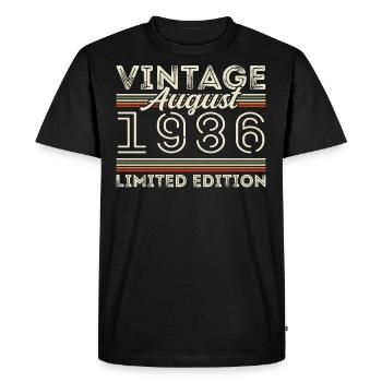 Août 1986 Légende depuis août 1986 Millésime 1986 - T-shirt Premium bio Homme - noir - Devant - Nico (187cm)