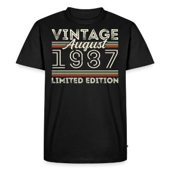 Août 1987 Légende depuis août 1987 Millésime 1987 - T-shirt Premium bio Homme - noir - Devant - Nico (187cm)
