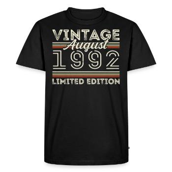 August 1992 Legend since August 1992 Vintage 1992 - Men's Premium Organic T-Shirt - black - Front - Nico (187cm)