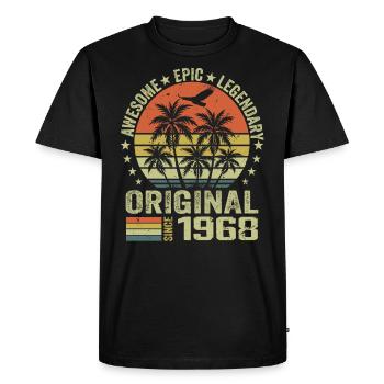 Fête D'anniversaire 1968 Millésime 1968 Rétro 1968 - T-shirt Premium bio Homme - noir - Devant - Nico (187cm)