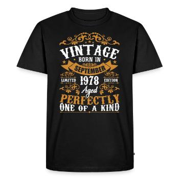 1978 September 1978 46th Anniversary Gift 1978 - Men's Premium Organic T-Shirt - black - Front - Nico (187cm)