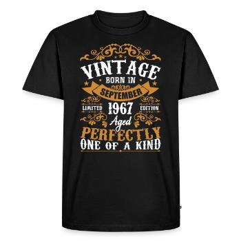 1967 September 1967 57th Birthday Gift 1967 - Men's Premium Organic T-Shirt - black - Front - Nico (187cm)