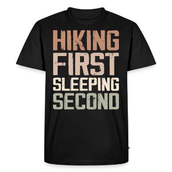 Hiking First Sleeping Second, Hiking Coach Instruc - T-shirt Premium bio Homme - noir - Devant - Nico (187cm)