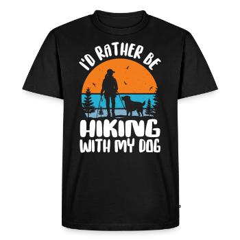 Id Rather Be Hiking With My Dog Dog Lover & Hiking - T-shirt Premium bio Homme - noir - Devant - Nico (187cm)