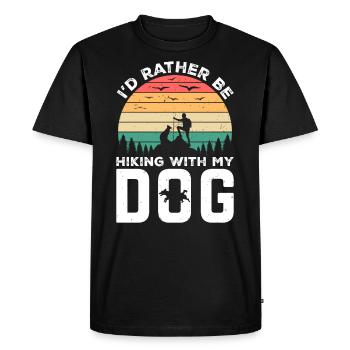 Id Rather Be Hiking With My Dog Dog Lover & Hiking - T-shirt Premium bio Homme - noir - Devant - Nico (187cm)