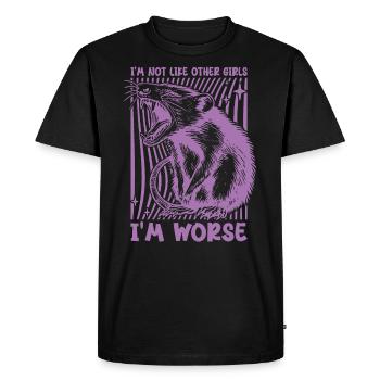 Possum I'm Not Like Other Girls I'm Worse Funny - T-shirt Premium bio Homme - noir - Devant - Nico (187cm)