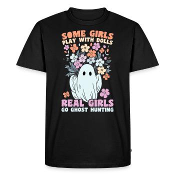 Girls Go Ghost Hunting Paranormal Adventure Ghost - Men's Premium Organic T-Shirt - black - Front - Nico (187cm)