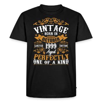 1999 Retro 1999 October Anniversary October 1999 - Men's Premium Organic T-Shirt - black - Front - Nico (187cm)