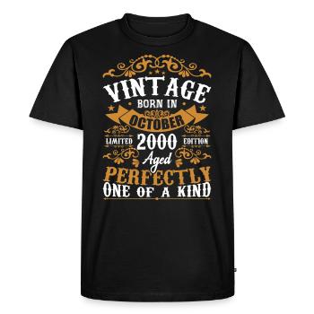 2000 Retro 2000 October Anniversary October 2000 - Men's Premium Organic T-Shirt - black - Front - Nico (187cm)