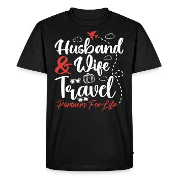 Couple Matching Husband And Wife Travel Partners - Men's Premium Organic T-Shirt - black - Front - Nico (187cm)