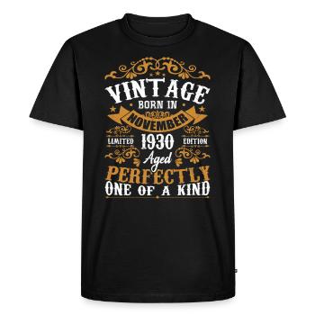 Millésime Novembre 1930 Anniversaire Novembre 1930 - T-shirt Premium bio Homme - noir - Devant - Nico (187cm)