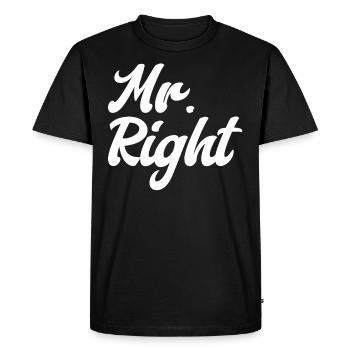 Mr. Right Partner Husband Friend - Men's Premium Organic T-Shirt - black - Front - Nico (187cm)