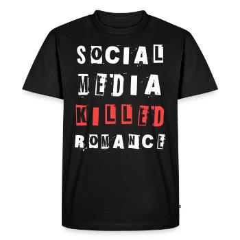 Les médias sociaux ont tué la romance Déclaration de Soziales - T-shirt Premium bio Homme - noir - Devant - Nico (187cm)