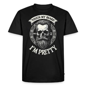 Touch My Beard and Tell Me I'm Pretty - T-shirt Premium bio Homme - noir - Devant - Nico (187cm)