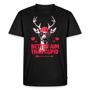 I Aim Better Than Cupid Hunting Valentine’s Day - T-shirt Premium bio Homme - noir - Devant - Nico (187cm)