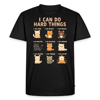 I can do hard things - Men's Premium Organic T-Shirt - black - Front - Nico (187cm)