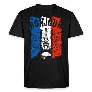 drapeau de la France - T-shirt Premium bio Homme - noir - Devant - Nico (187cm)