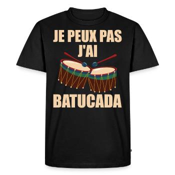 I Can't I Batucada - Humor Music - Men's Premium Organic T-Shirt - black - Front - Nico (187cm)