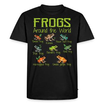 Frogs Around The World - Types Of Frogs - T-shirt Premium bio Homme - noir - Devant - Nico (187cm)
