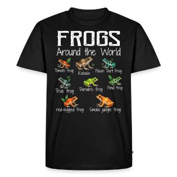 Frogs Around The World - Types Of Frogs - T-shirt Premium bio Homme - noir - Devant - Nico (187cm)
