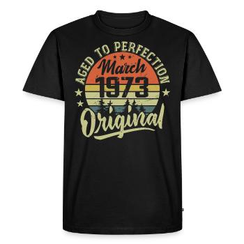 Rétro Mars 1973 Cadeau Mars 1973 Né en Mars 1973 - T-shirt Premium bio Homme - noir - Devant - Nico (187cm)