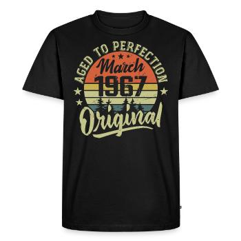 Rétro Mars 1967 Cadeau Mars 1967 Né en Mars 1967 - T-shirt Premium bio Homme - noir - Devant - Nico (187cm)