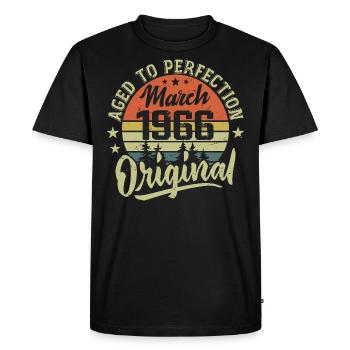 Rétro Mars 1966 Cadeau Mars 1966 Né en Mars 1966 - T-shirt Premium bio Homme - noir - Devant - Nico (187cm)