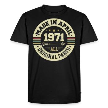 Birthday april 1971 - Gift for his 54th birthday - Men's Premium Organic T-Shirt - black - Front - Nico (187cm)