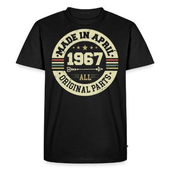 Anniversaire avril 1967 - Cadeau d’anniversaire 58 - T-shirt Premium bio Homme - noir - Devant - Nico (187cm)