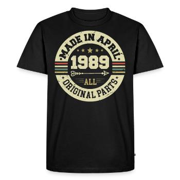 Birthday april 1989 - 36th birthday gift - Men's Premium Organic T-Shirt - black - Front - Nico (187cm)