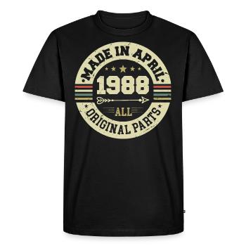 Birthday april 1988 - 37th birthday gift - Men's Premium Organic T-Shirt - black - Front - Nico (187cm)