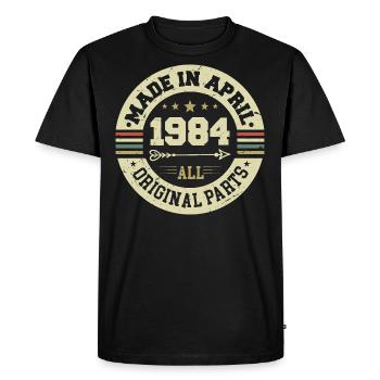 Anniversaire avril 1984 - Cadeau d’anniversaire 41ème - T-shirt Premium bio Homme - noir - Devant - Nico (187cm)