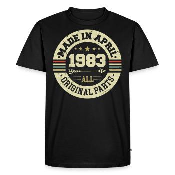 Birthday april 1983 - 42nd birthday gift - Men's Premium Organic T-Shirt - black - Front - Nico (187cm)