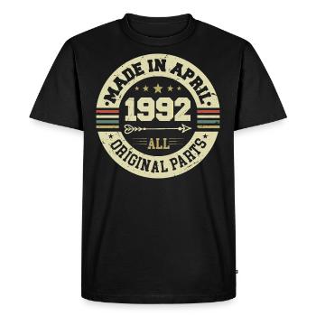 Birthday april 1992 - 33rd birthday gift - Men's Premium Organic T-Shirt - black - Front - Nico (187cm)