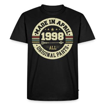 Anniversaire avril 1998 - Cadeau d’anniversaire 27 - T-shirt Premium bio Homme - noir - Devant - Nico (187cm)