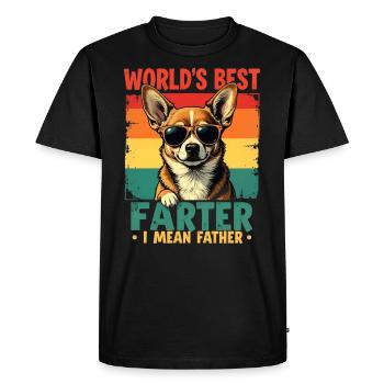 Worlds Best Farter Mean Father Fathers Day Dad Dog - T-shirt Premium bio Homme - noir - Devant - Nico (187cm)