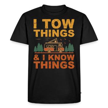 I Tow Things and I know Things Fathers Day - Men's Premium Organic T-Shirt - black - Front - Nico (187cm)