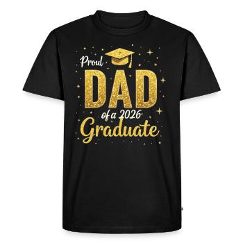 Proud dad of a 2026 graduate senior graduation - T-shirt Premium bio Homme - noir - Devant - Nico (187cm)