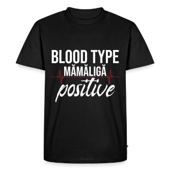 Groupe sanguin Mamaliga Positif Cuisine roumaine - T-shirt Premium bio Homme - noir - Devant - Nico (187cm)