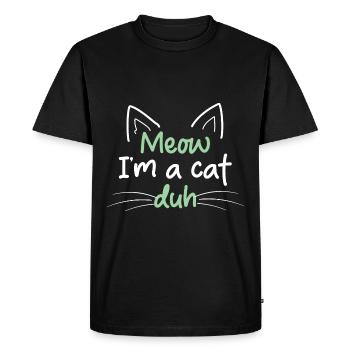 Costume d’amoureux des animaux de compagnie Miaou je suis un chat Duh - T-shirt Premium bio Homme - noir - Devant - Nico (187cm)