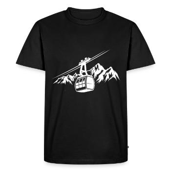 Télécabine montagnes Alpes Randonnée Ski Symbole - T-shirt Premium bio Homme - noir - Devant - Nico (187cm)