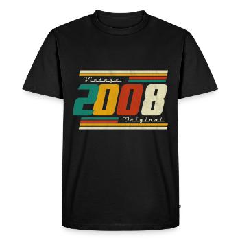 Perspective d’anniversaire 2008 - T-shirt Premium bio Homme - noir - Devant - Nico (187cm)