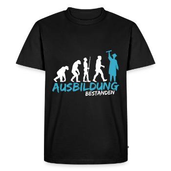 Ausbildung Prüfung bestanden Geselle Evolution - Männer Premium Bio T-Shirt - Schwarz - Vorne - Nico (187cm)