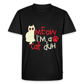Cat Lover Shirt Meow I’m A Cat Duh - T-shirt Premium bio Homme - noir - Devant - Nico (187cm)